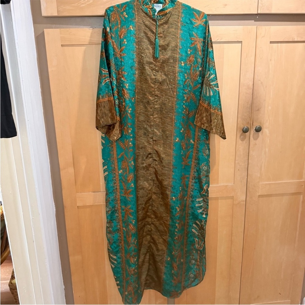 Green and Gold Kaftan Dress